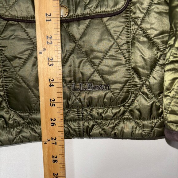 LL Bean Quilted Olive Green Riding Chore Barn Jacket Thinsulate Fleece Lined XL - Picture 11 of 16